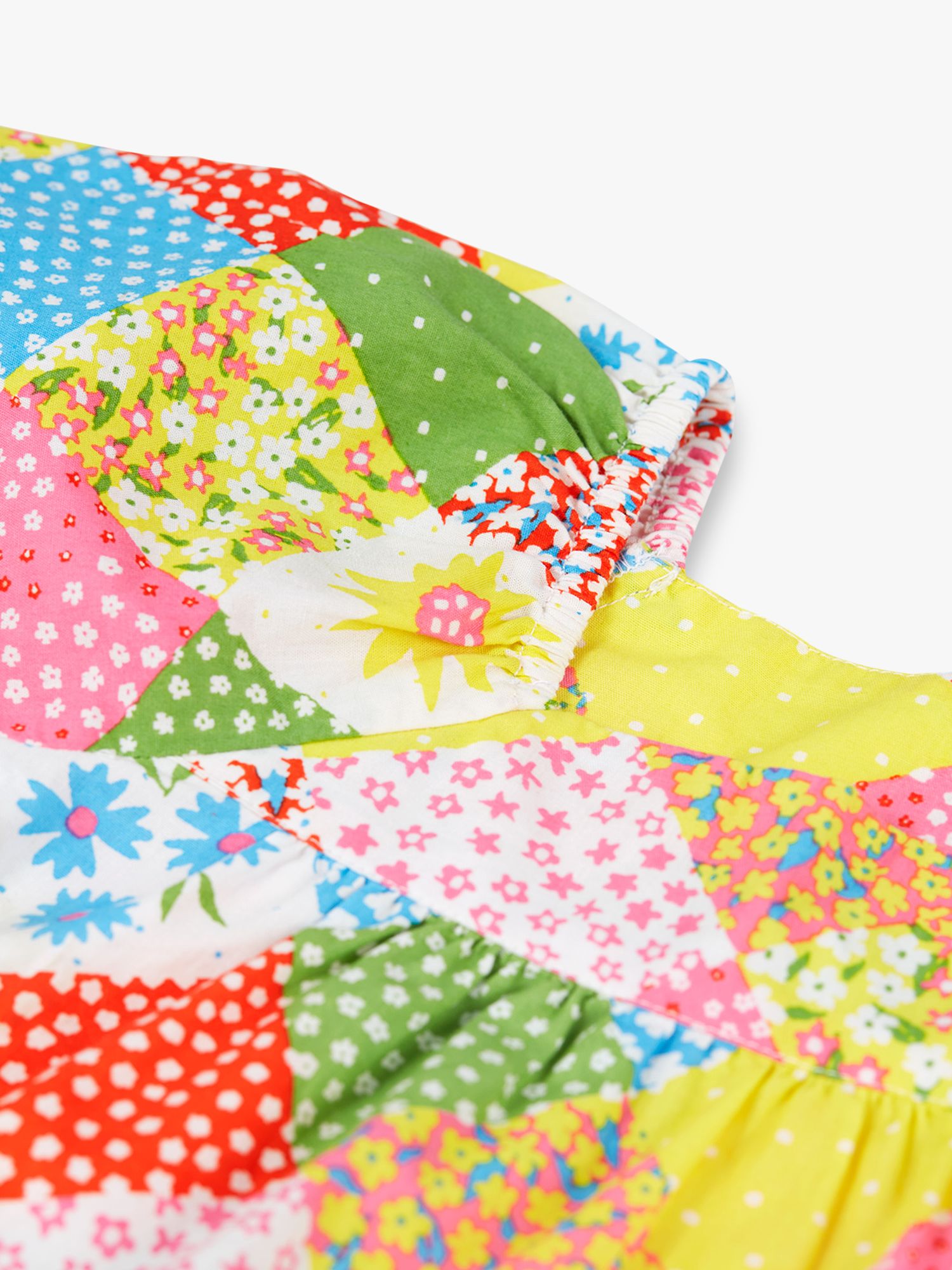 Buy Frugi Kids' Organic Cotton Shaya Tiered Dress, Patchwork Online at johnlewis.com