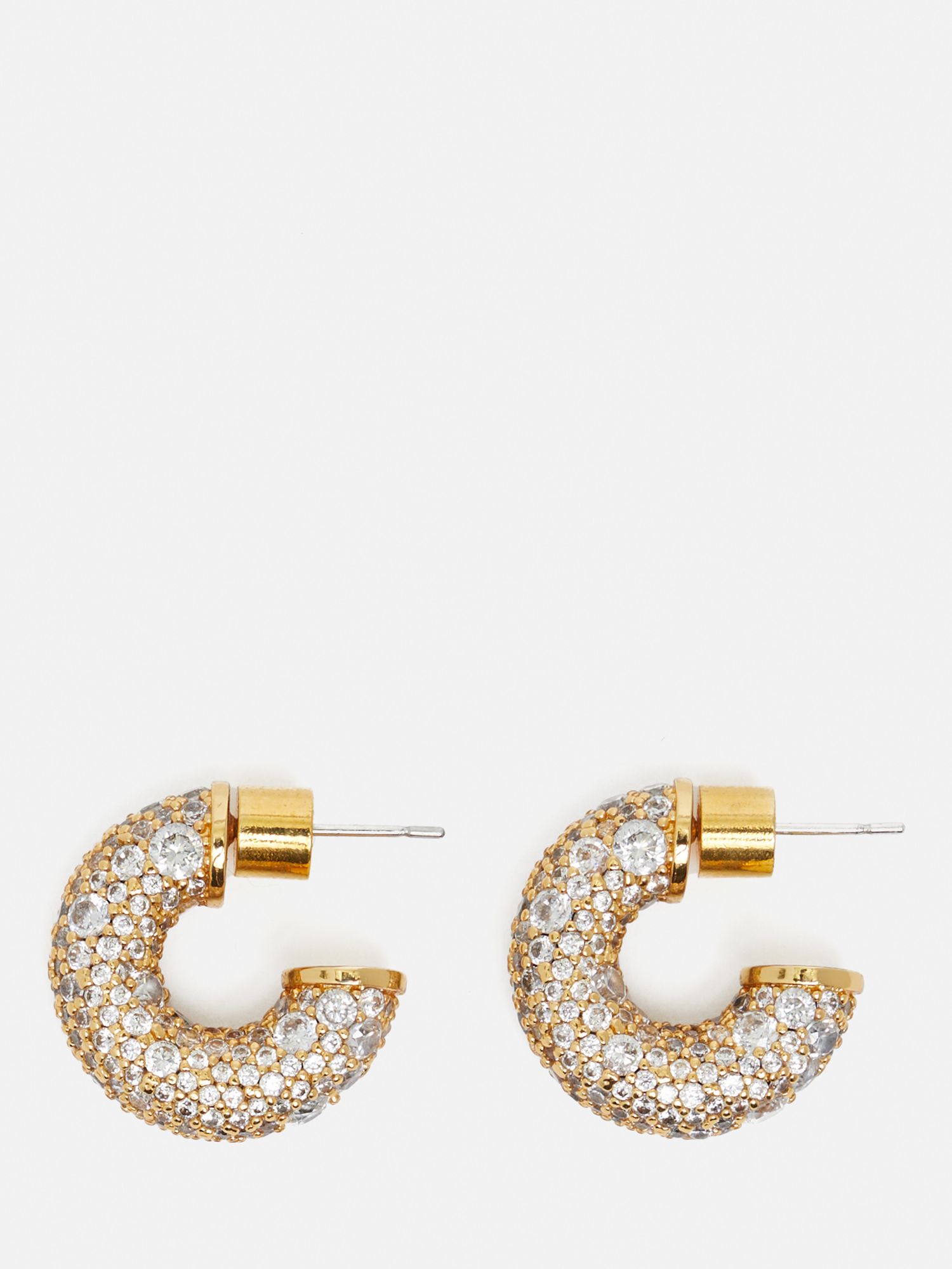 Buy Jigsaw Diamante Encrusted Hoop Earrings, Gold Online at johnlewis.com
