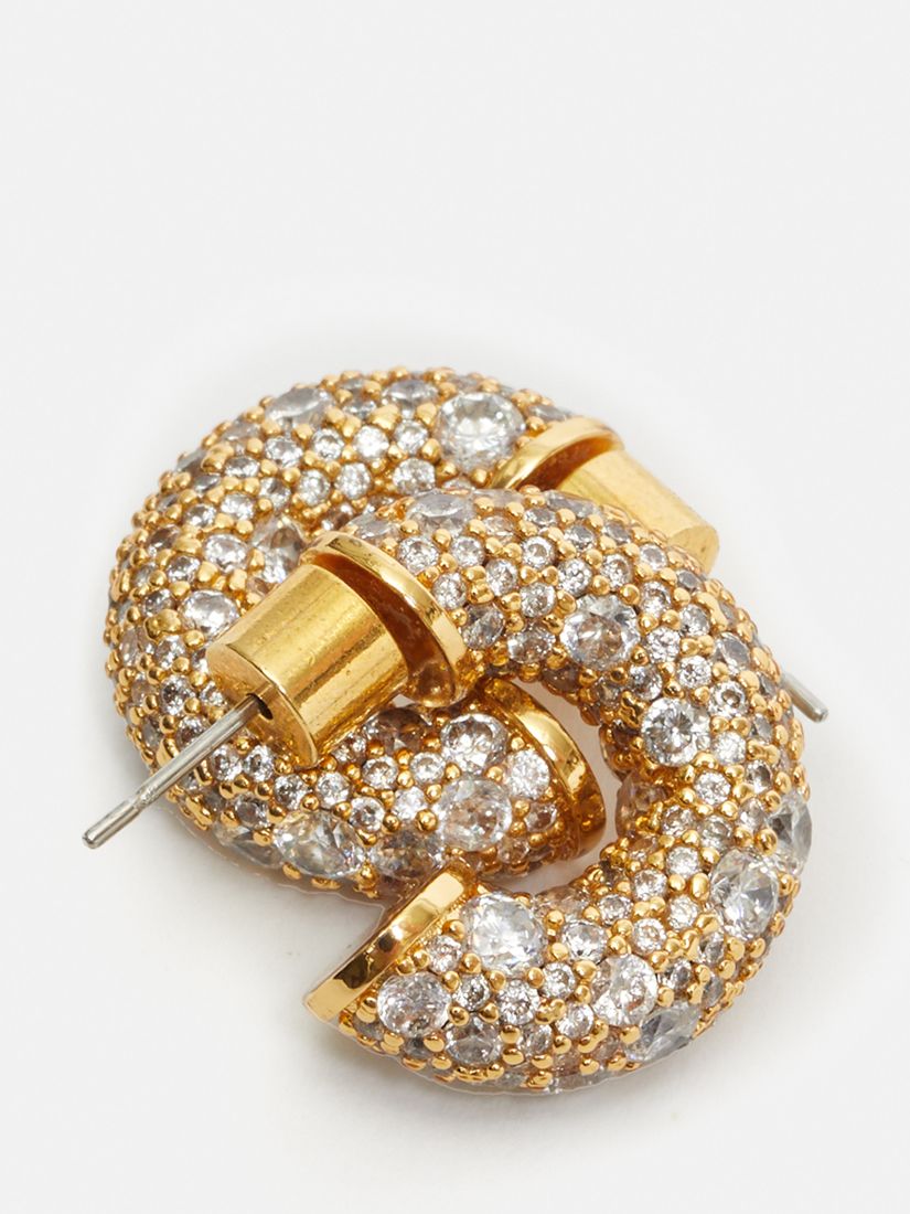 Buy Jigsaw Diamante Encrusted Hoop Earrings, Gold Online at johnlewis.com