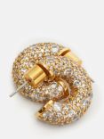 Jigsaw Diamante Encrusted Hoop Earrings, Gold