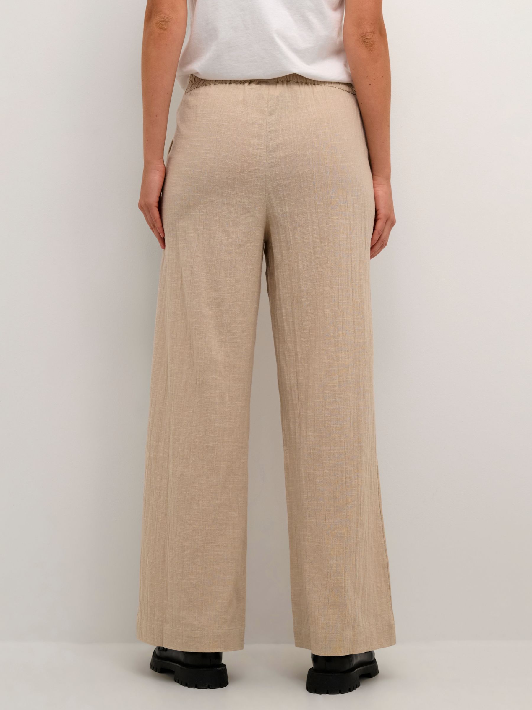 Buy KAFFE Pauline Wide Leg Elastic Waist Trousers, Feather Gray Online at johnlewis.com