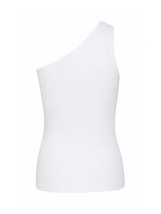 KAFFE Pia One Shoulder Ribbed Top, Optical White