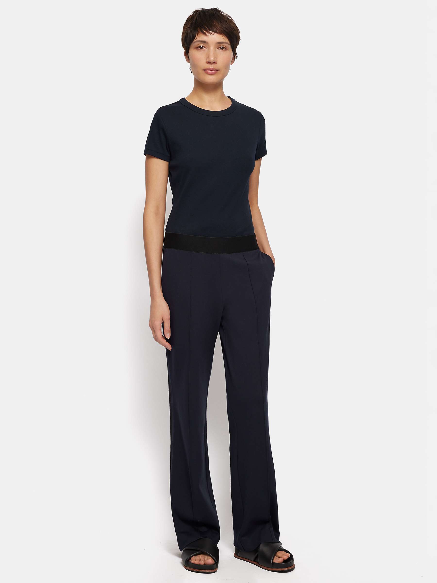 Buy Jigsaw Ponte Jersey Trousers, Navy Online at johnlewis.com