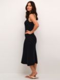 KAFFE Kelly Chevron Knit Sleeveless Midi Dress, Black