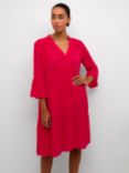 KAFFE Marianah Tiered Knee Length Dress, Virtual Pink