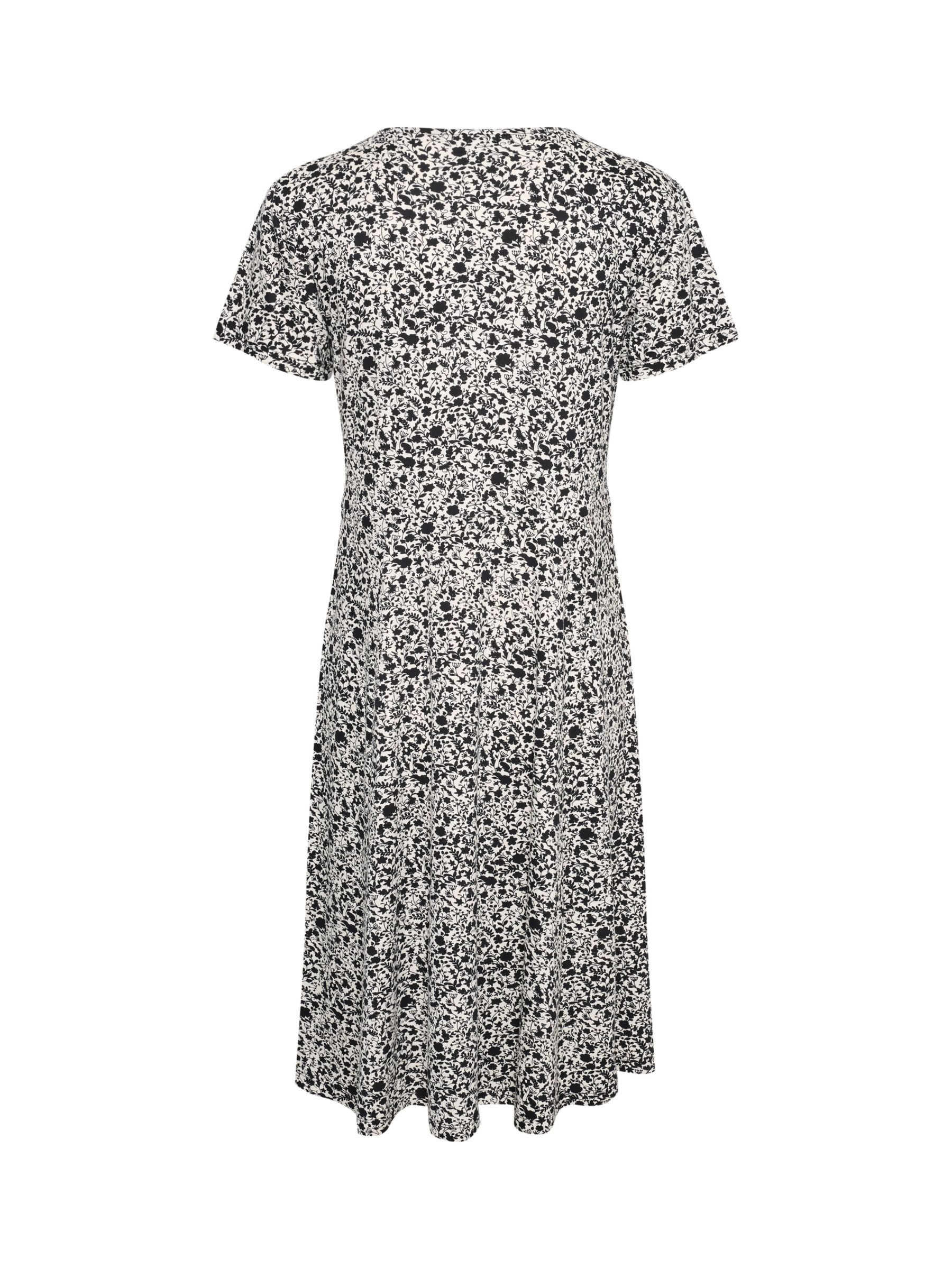 Buy KAFFE Mille Floral Print Jersey Dress, White/Black Online at johnlewis.com