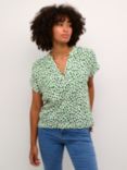 KAFFE Ano Graphic Print Blouse, Green