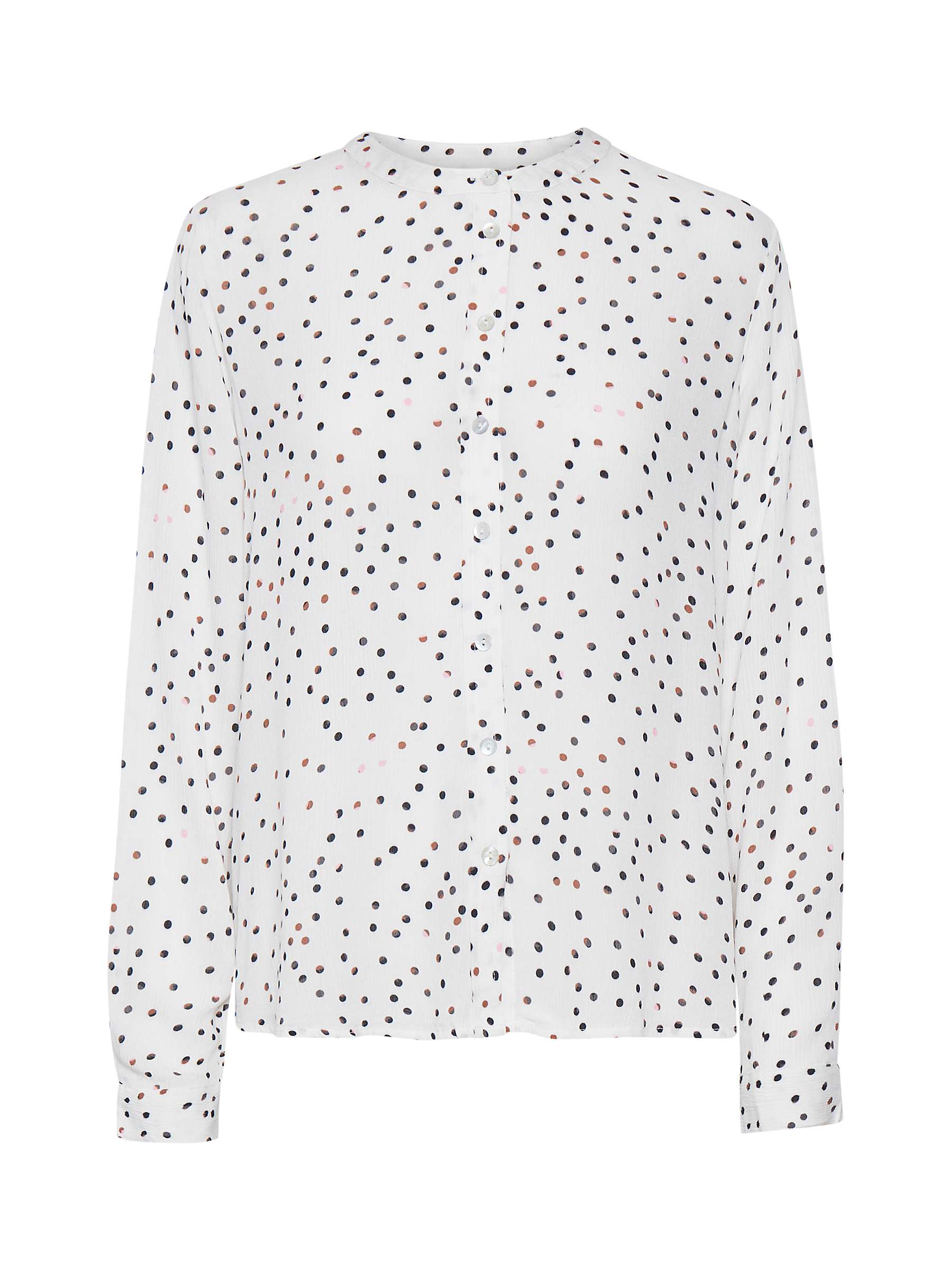 Buy KAFFE Daria Long Sleeve Spot Print Shirt, Chalk/Multi Online at johnlewis.com