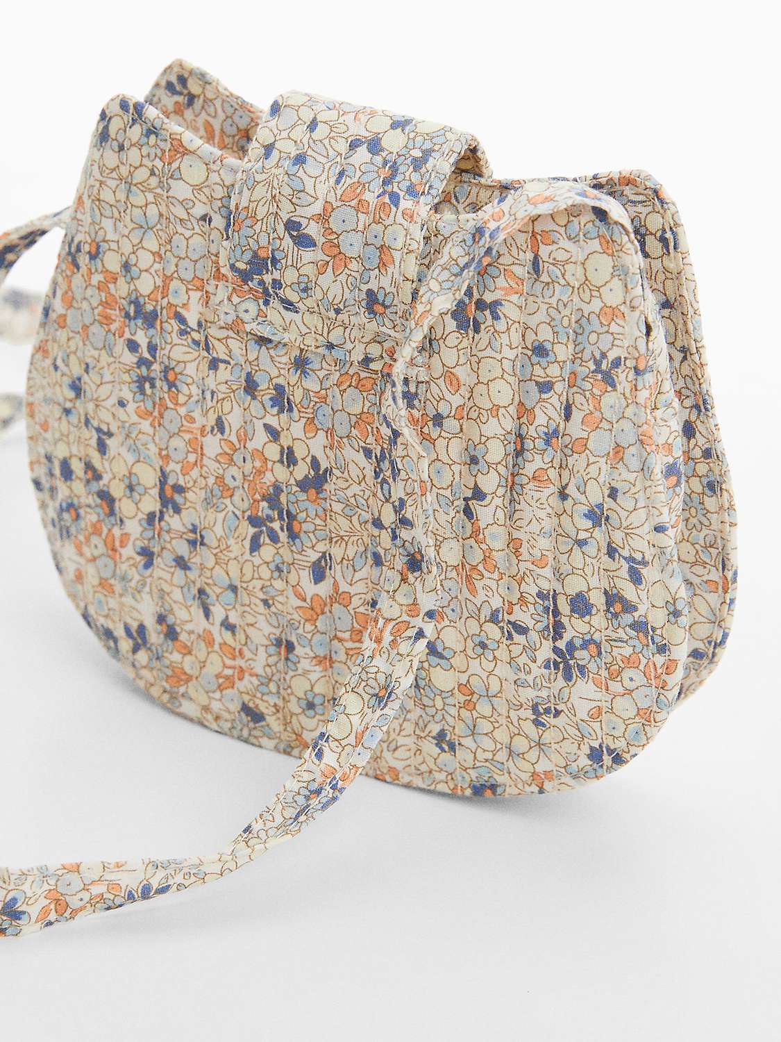 Buy Mango Gato Floral Print Bag, Medium Blue/Multi Online at johnlewis.com