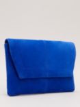 Phase Eight Suede Stitch Detail Clutch Bag, Cobalt
