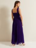 Phase Eight Lucia Plisse Wide Leg Jumpsuit, Violet