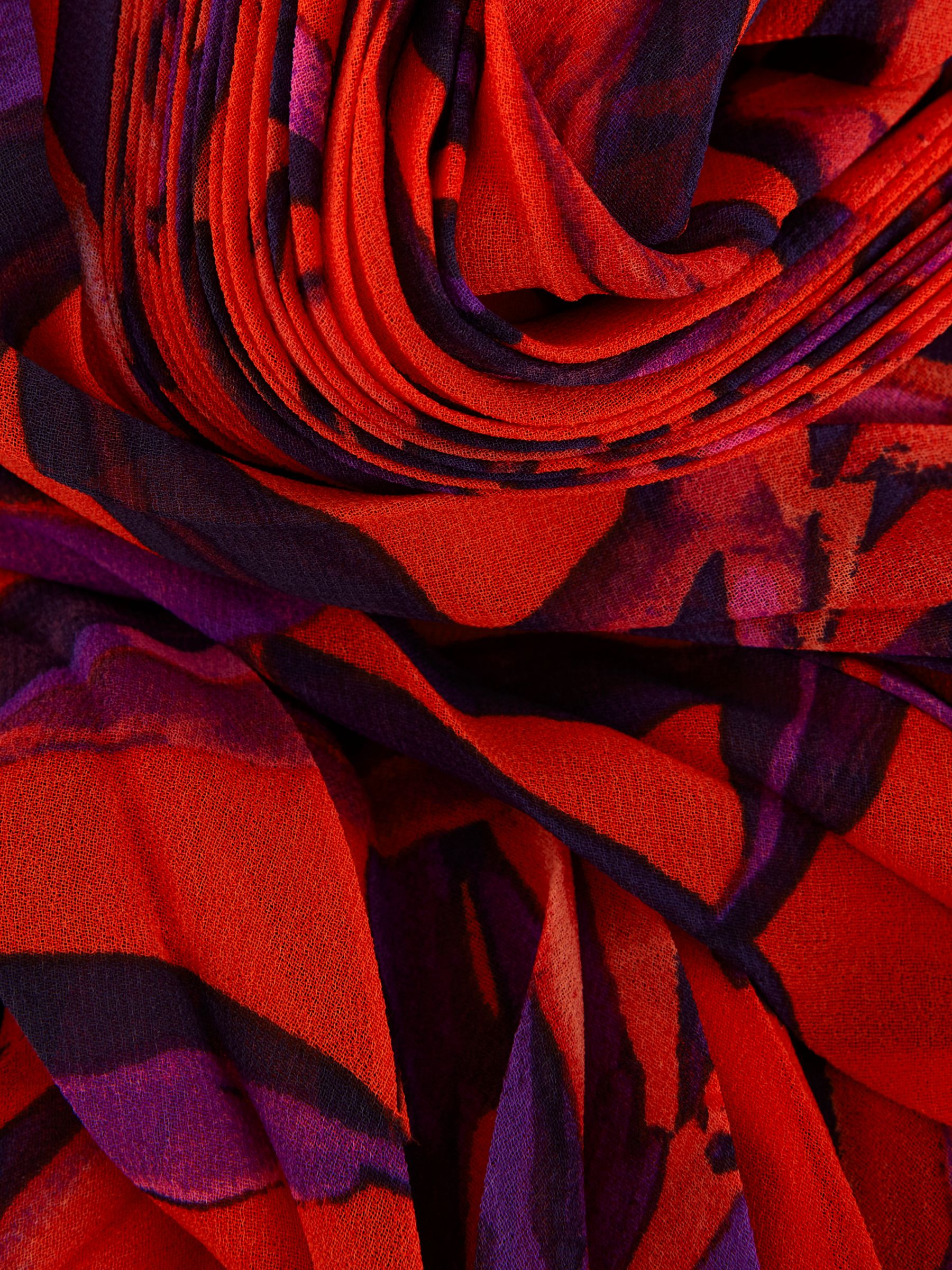 Phase Eight Sorella Floral Print Pleated Midi Dress, Vermillion/Multi, 6