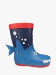 ToeZone Rico Novelty Shark Rain Boots, Multi