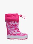 ToeZone Lucy Camo Tie Top Rain Boots, Multi