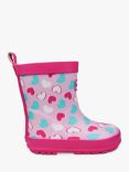 ToeZone Kids' Belle Love Heart Rain Boots, Multi
