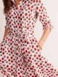 Boden Amy Strawberry Pop Shirt Dress, Ivory/Multi