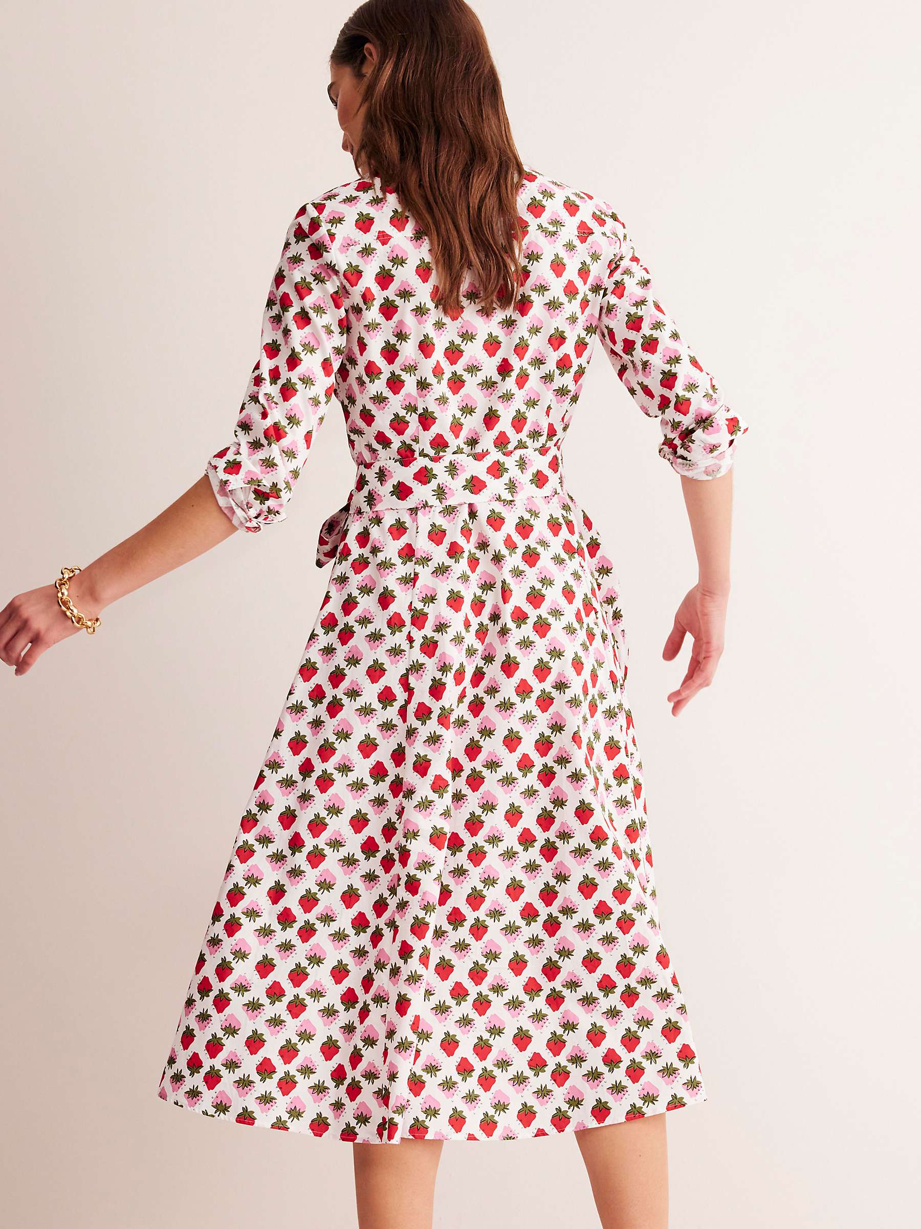 Buy Boden Amy Strawberry Pop Shirt Dress, Ivory/Multi Online at johnlewis.com
