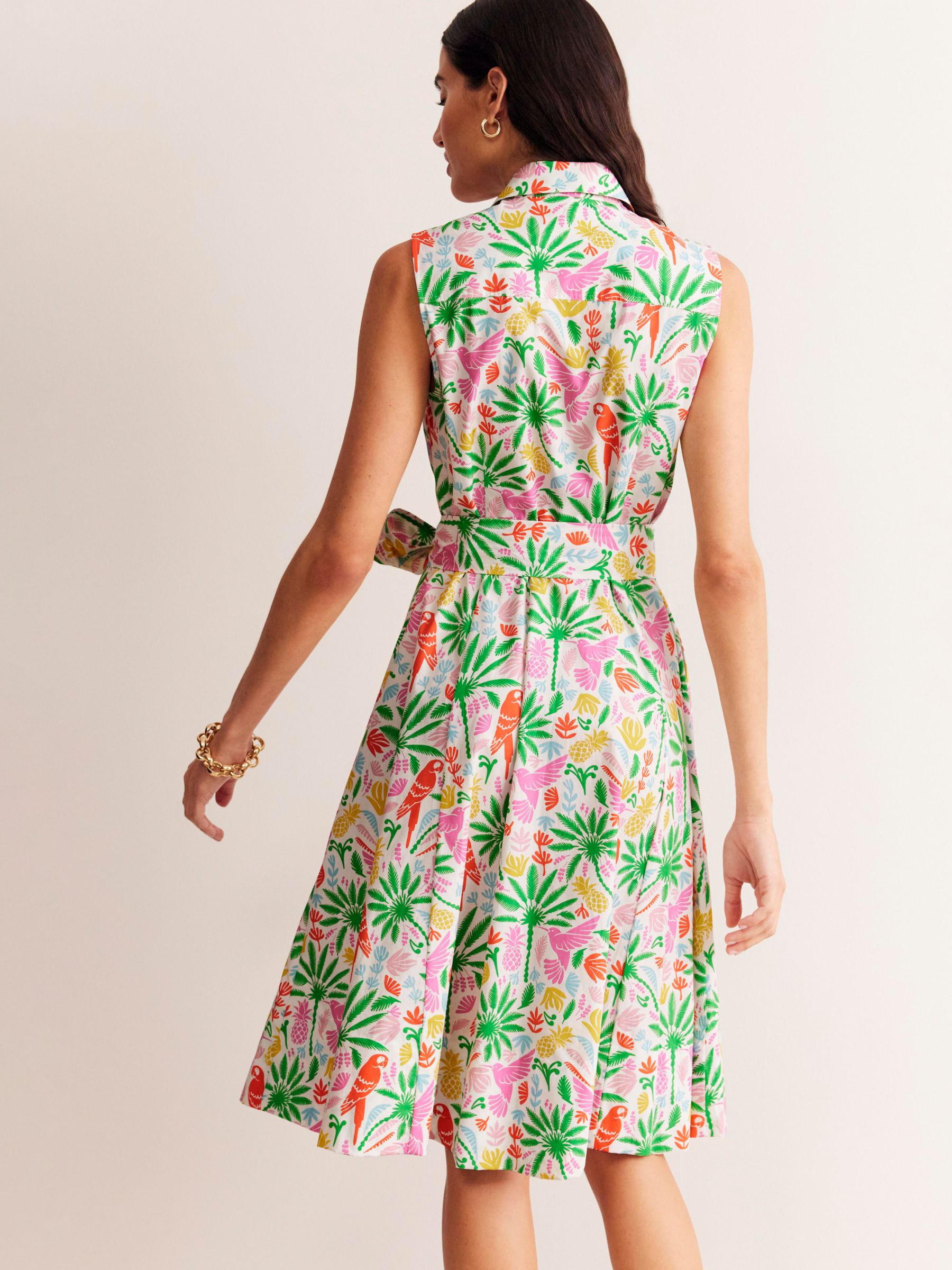Boden Amy Sleeveless Tropical Paradise Dress, Multi, 8