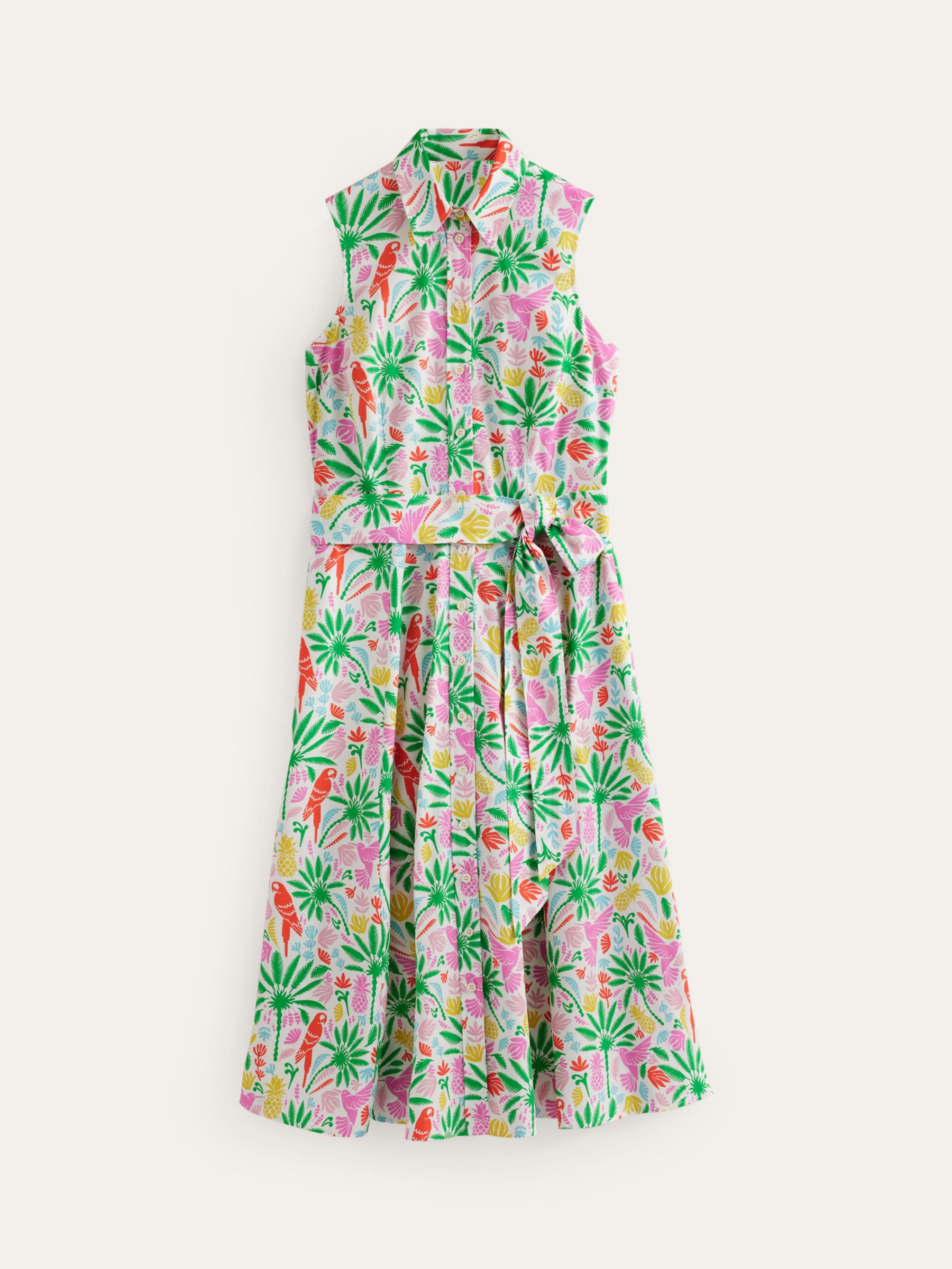Boden Amy Sleeveless Tropical Paradise Dress, Multi, 8