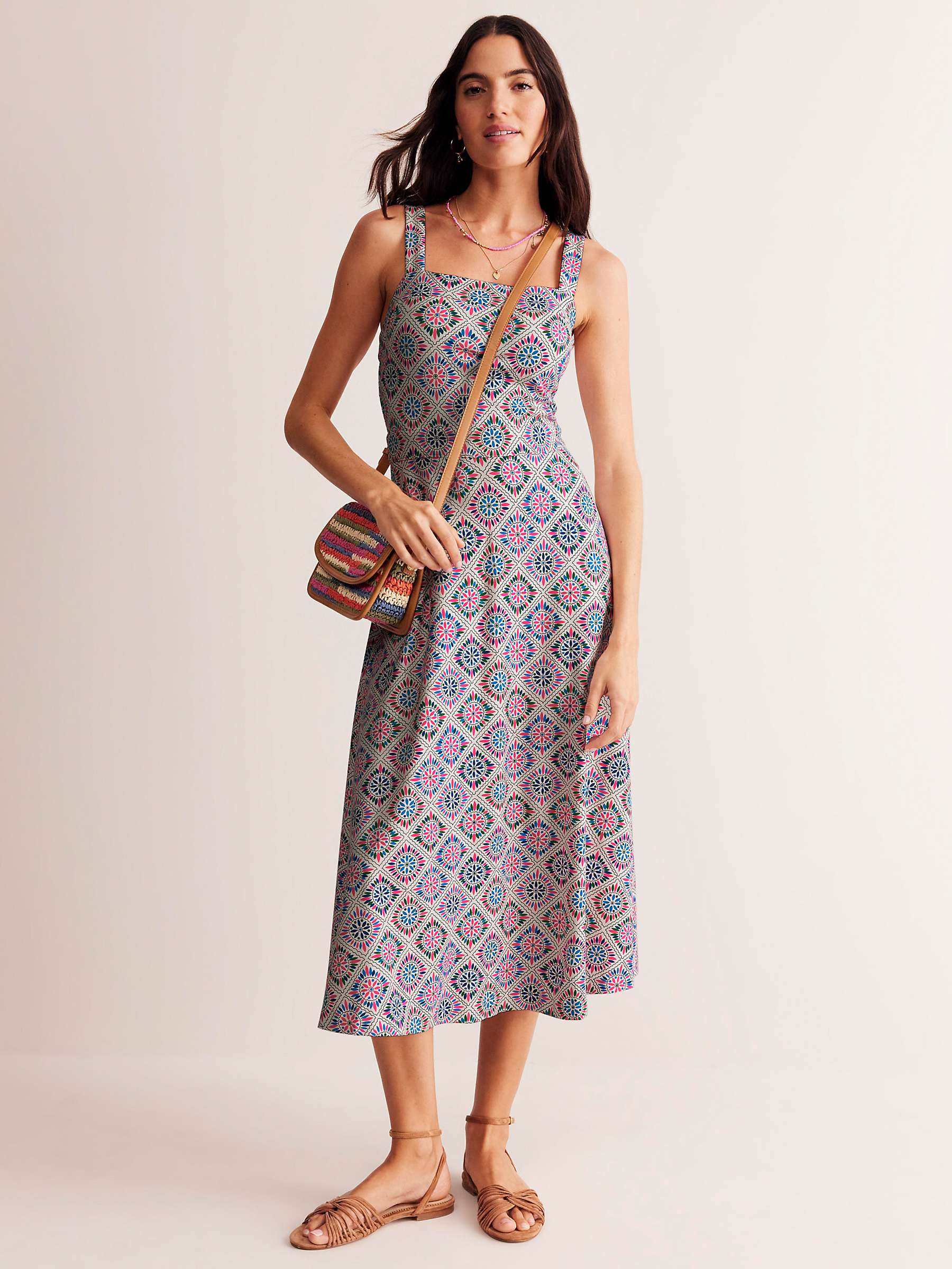 Buy Boden Bridget Painterly Geometric Ponte Dress, Multi Online at johnlewis.com