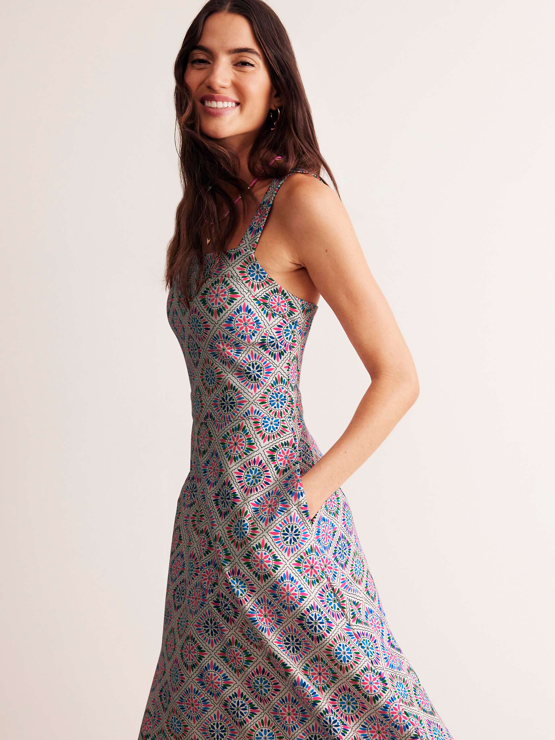 Buy Boden Bridget Painterly Geometric Ponte Dress, Multi Online at johnlewis.com