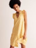 Boden Daisy Pineapple Print Jersey Mini Dress, Yellow/White