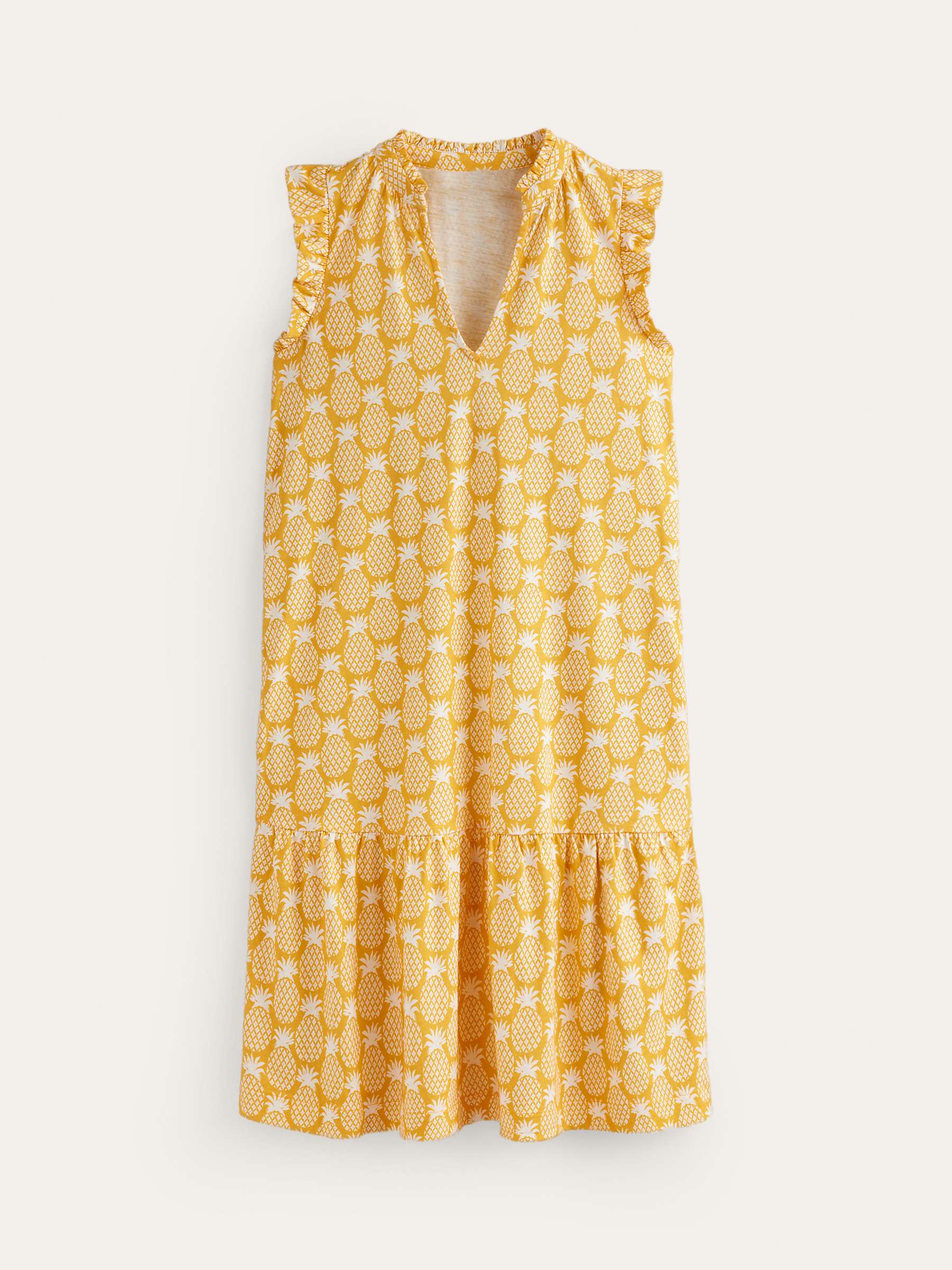 Buy Boden Daisy Pineapple Print Jersey Mini Dress, Yellow/White Online at johnlewis.com