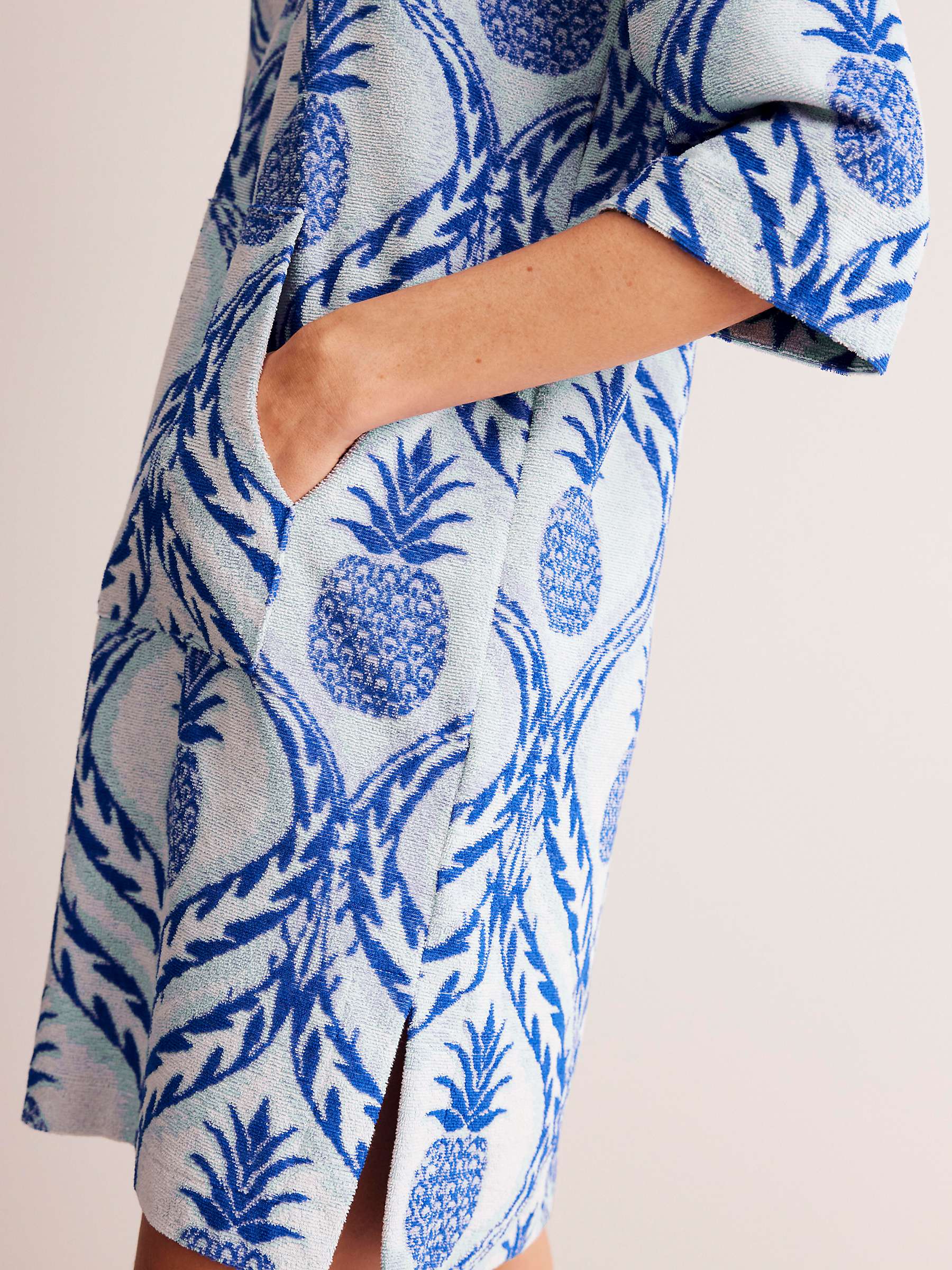 Buy Boden Pineapples Hooded Towelling Dress, Blue Online at johnlewis.com