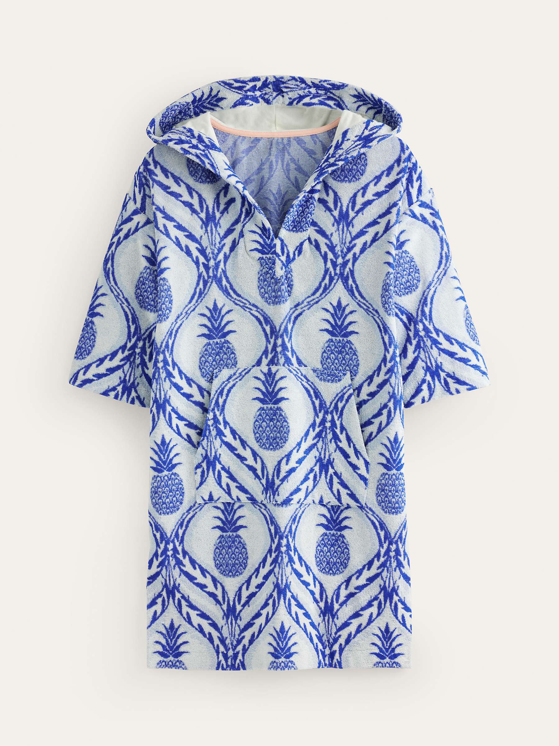 Buy Boden Pineapples Hooded Towelling Dress, Blue Online at johnlewis.com