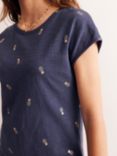 Boden Leah Pineapple Foil Print Jersey T-Shirt Dress, Navy