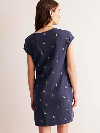 Boden Leah Pineapple Foil Print Jersey T-Shirt Dress, Navy