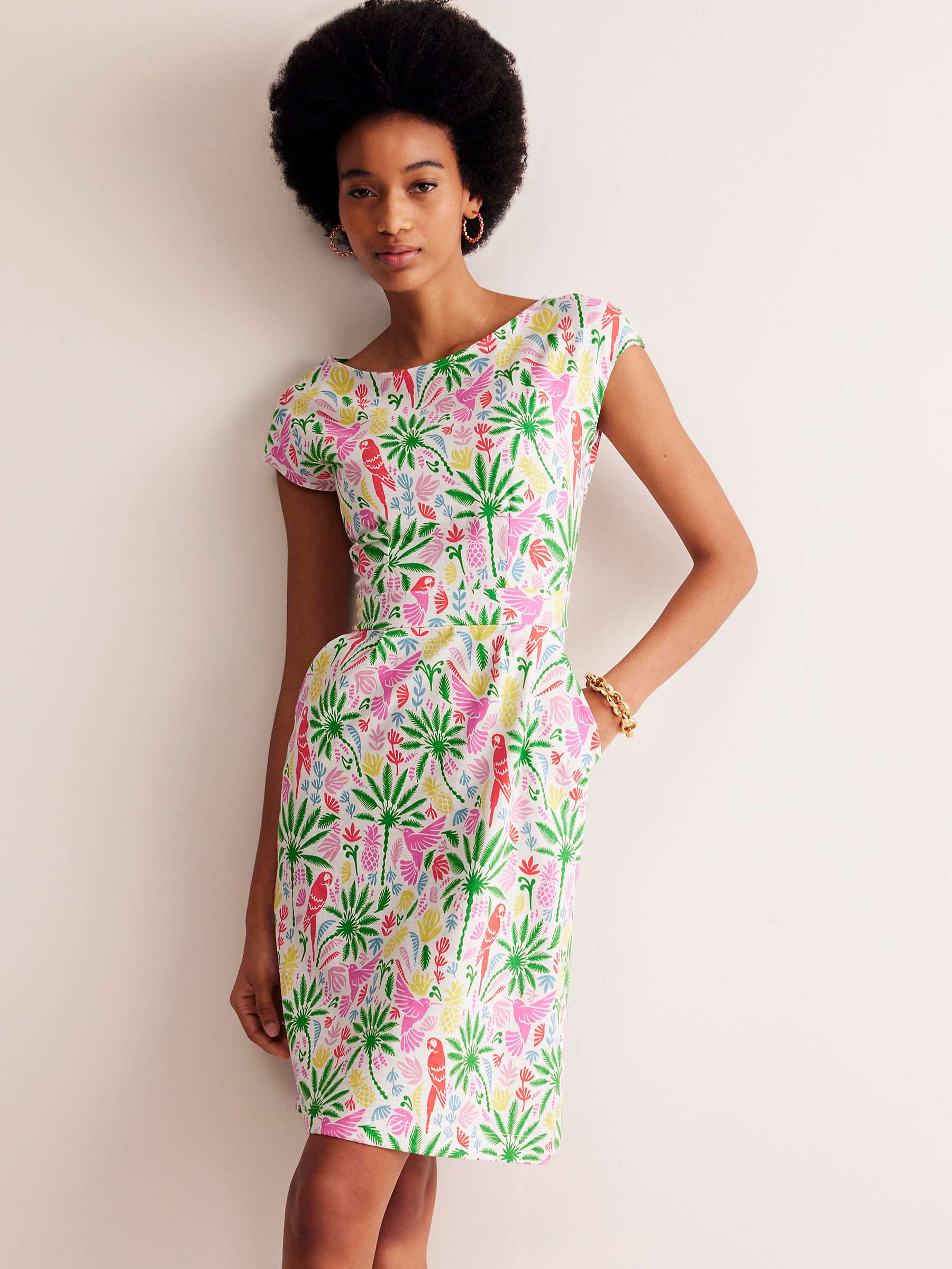 Buy Boden Florrie Tropical Paradise Floral Jersey Dress, Multi Online at johnlewis.com