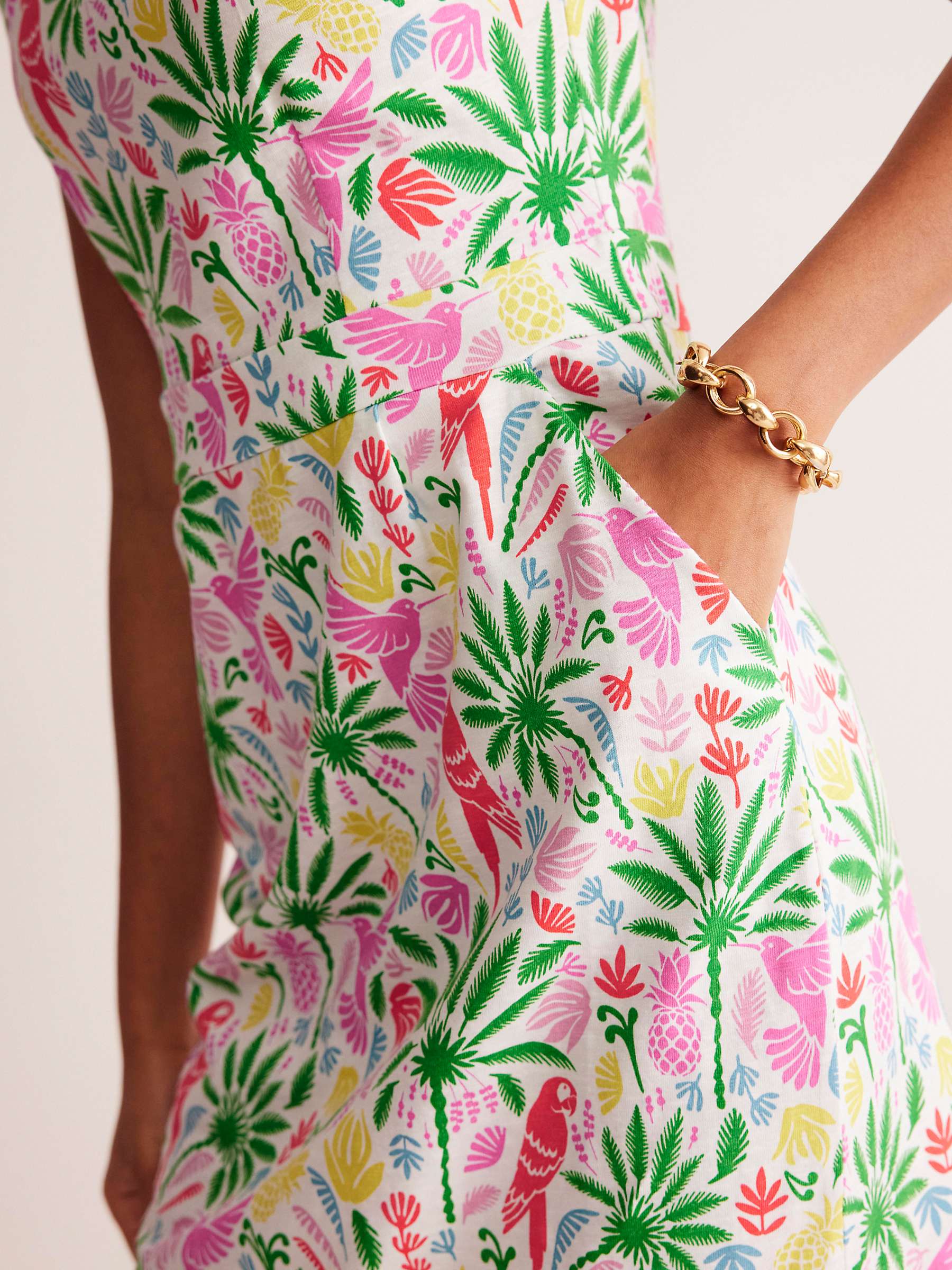 Buy Boden Florrie Tropical Paradise Floral Jersey Dress, Multi Online at johnlewis.com