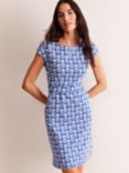 Boden Florrie Geometric Pineapples Jersey Dress, Blue