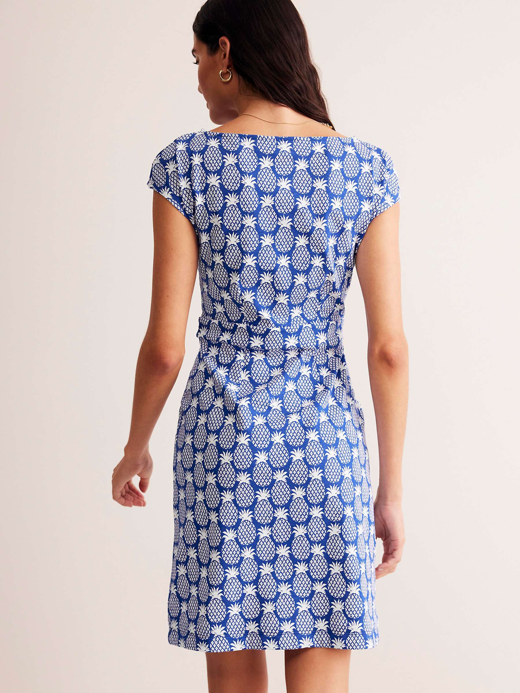 Buy Boden Florrie Geometric Pineapples Jersey Dress, Blue Online at johnlewis.com