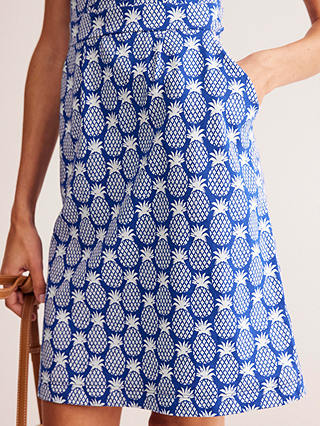 Boden Florrie Geometric Pineapples Jersey Dress, Blue