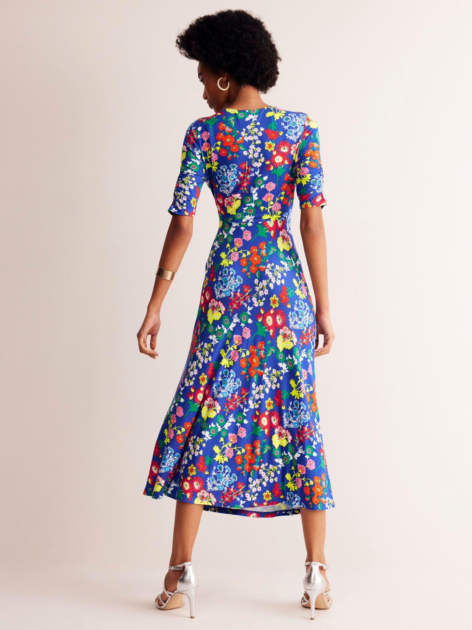 Buy Boden Rebecca Floral Jersey Midi Dress, Blue Wildflower Online at johnlewis.com