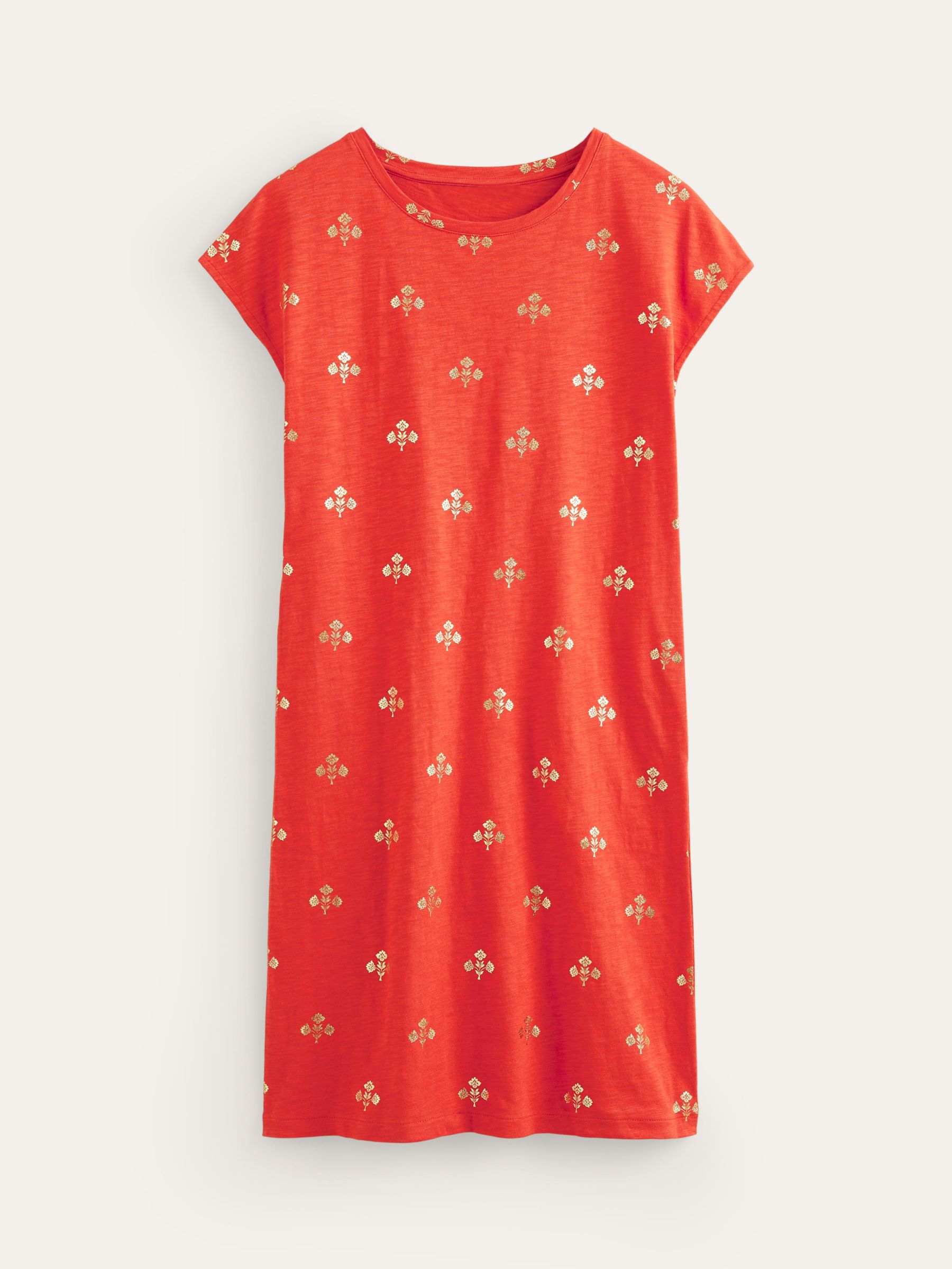 Boden Leah Passion Stem Jersey T-Shirt Dress, Scarlet, 8