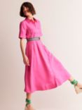 Boden Louise Linen Midi Shirt Dress, Pink