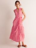 Boden Naomi Notch Pineapple Jersey Maxi Dress, Hibiscus, Hibiscus