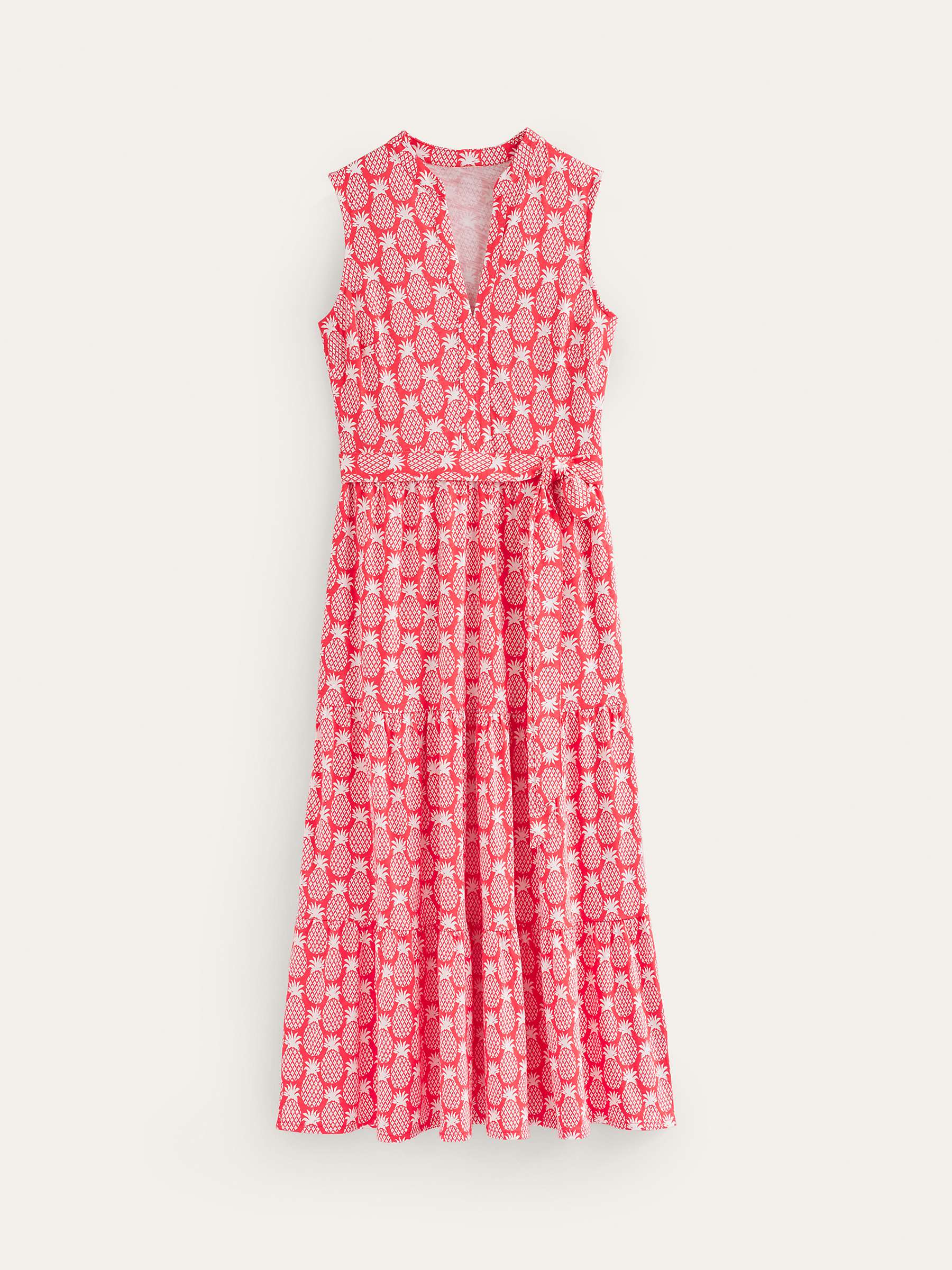 Buy Boden Naomi Notch Pineapple Jersey Maxi Dress, Hibiscus Online at johnlewis.com