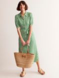 Boden Libby Honeycomb Geometric Jersey Dress, Green, Green