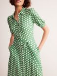 Boden Libby Honeycomb Geometric Jersey Dress, Green, Green