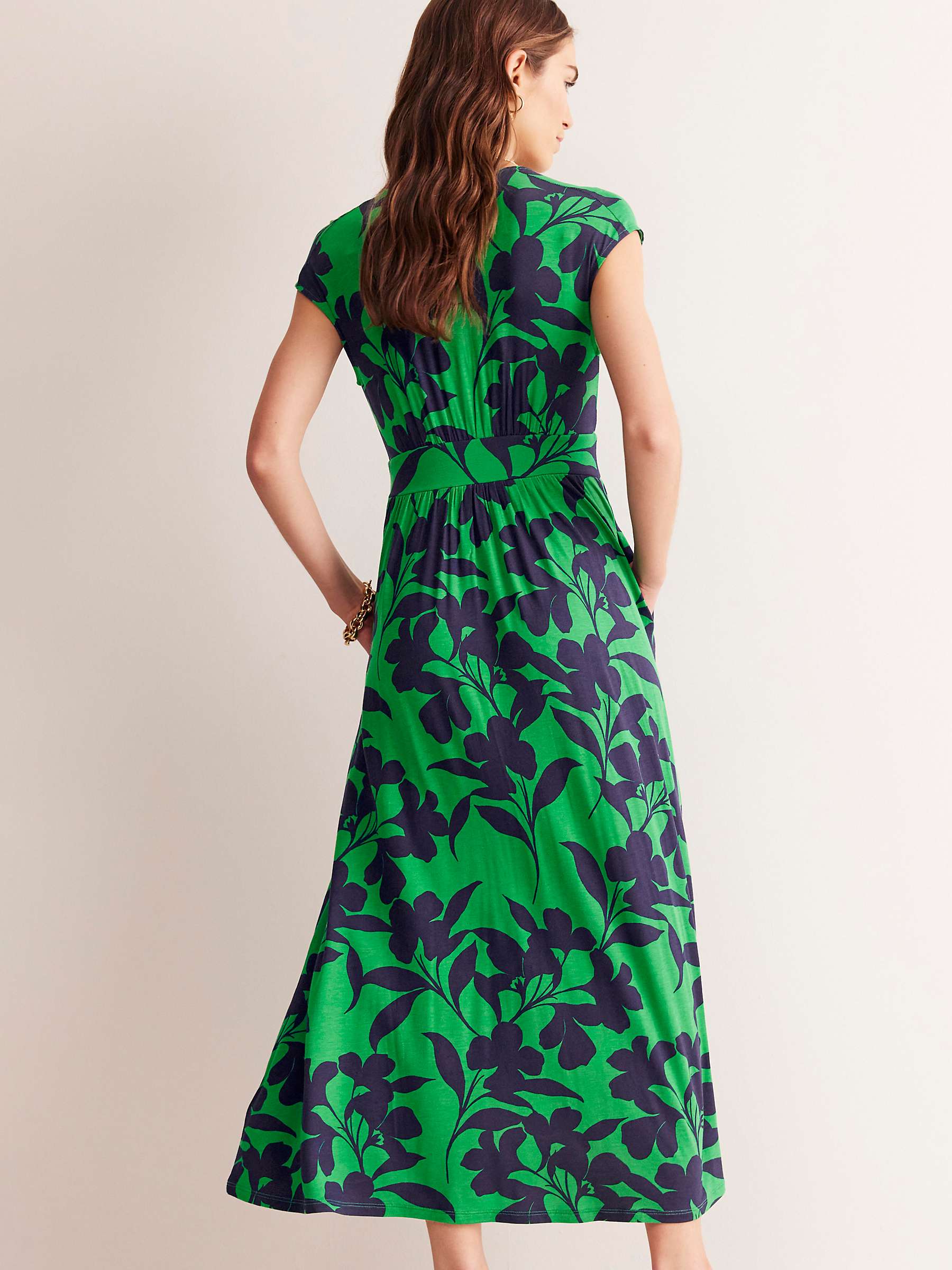 Buy Boden Vanessa Wrap Jersey Maxi Dress, Green Bloom Online at johnlewis.com