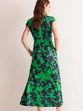 Boden Vanessa Wrap Jersey Maxi Dress, Green Bloom