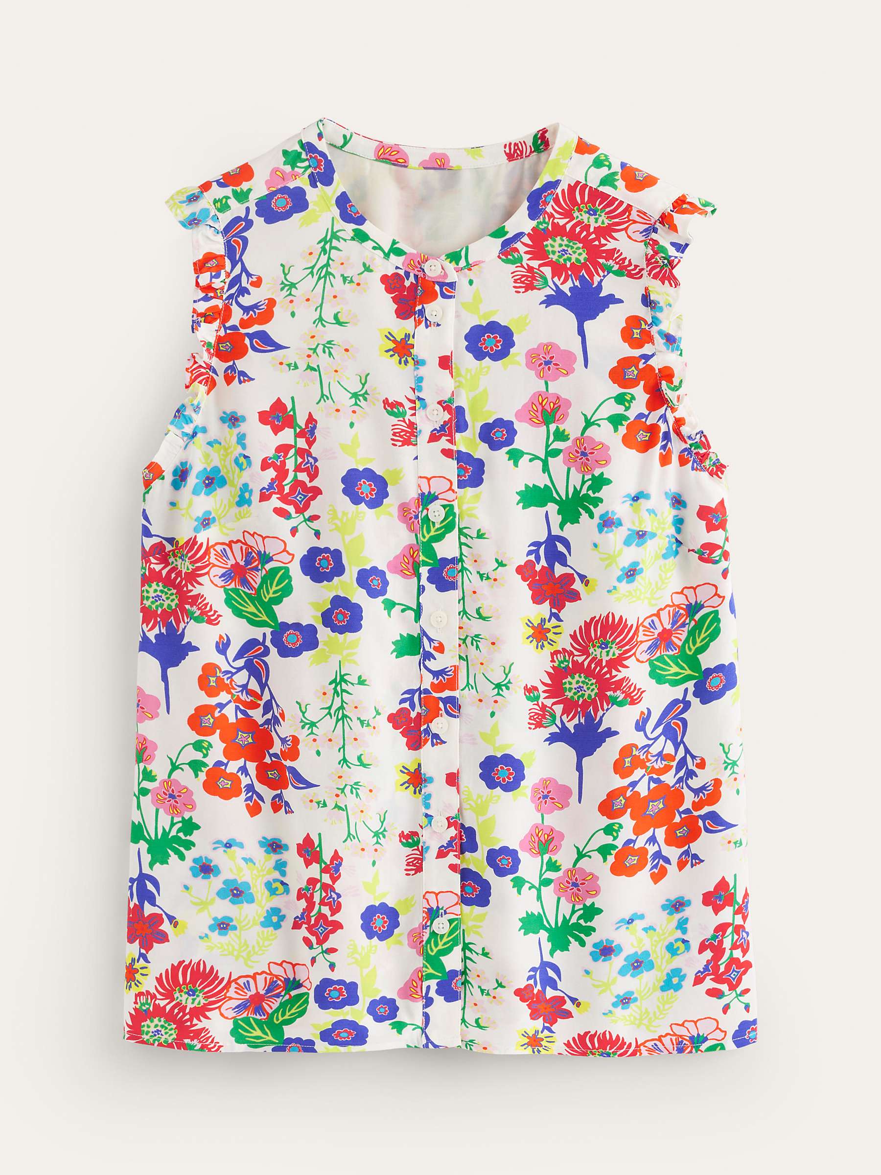 Buy Boden Alicia Button Wildflower Top, Multi Online at johnlewis.com