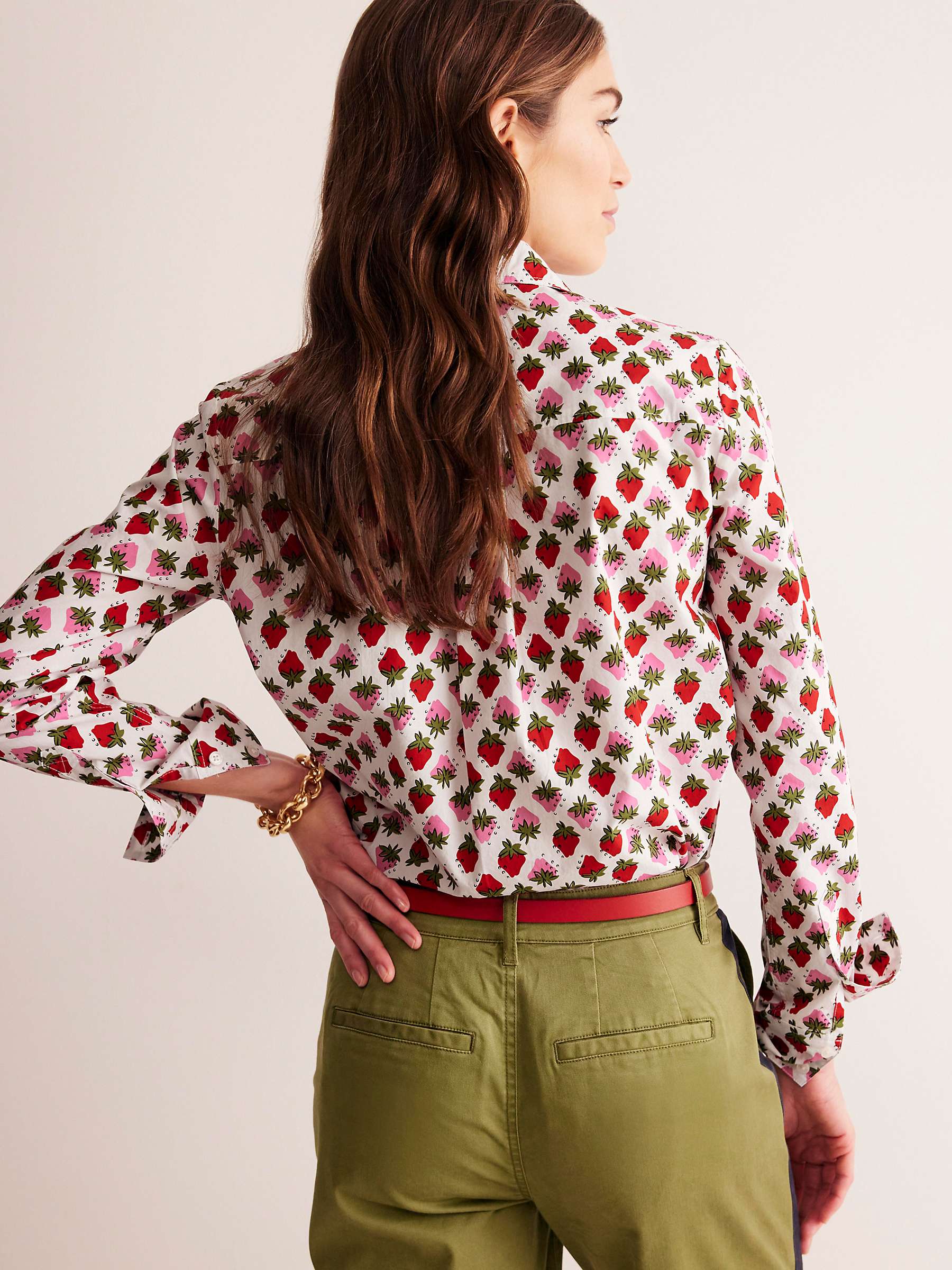 Buy Boden Sienna Cotton Strawberry Shirt, Multi Online at johnlewis.com