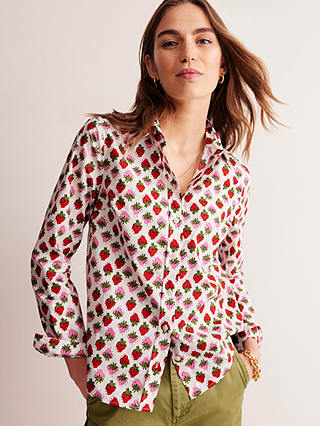 Boden Sienna Cotton Strawberry Shirt, Multi