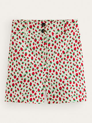 Boden Westbourne Cotton Sateen Shorts, Strawberry Vine