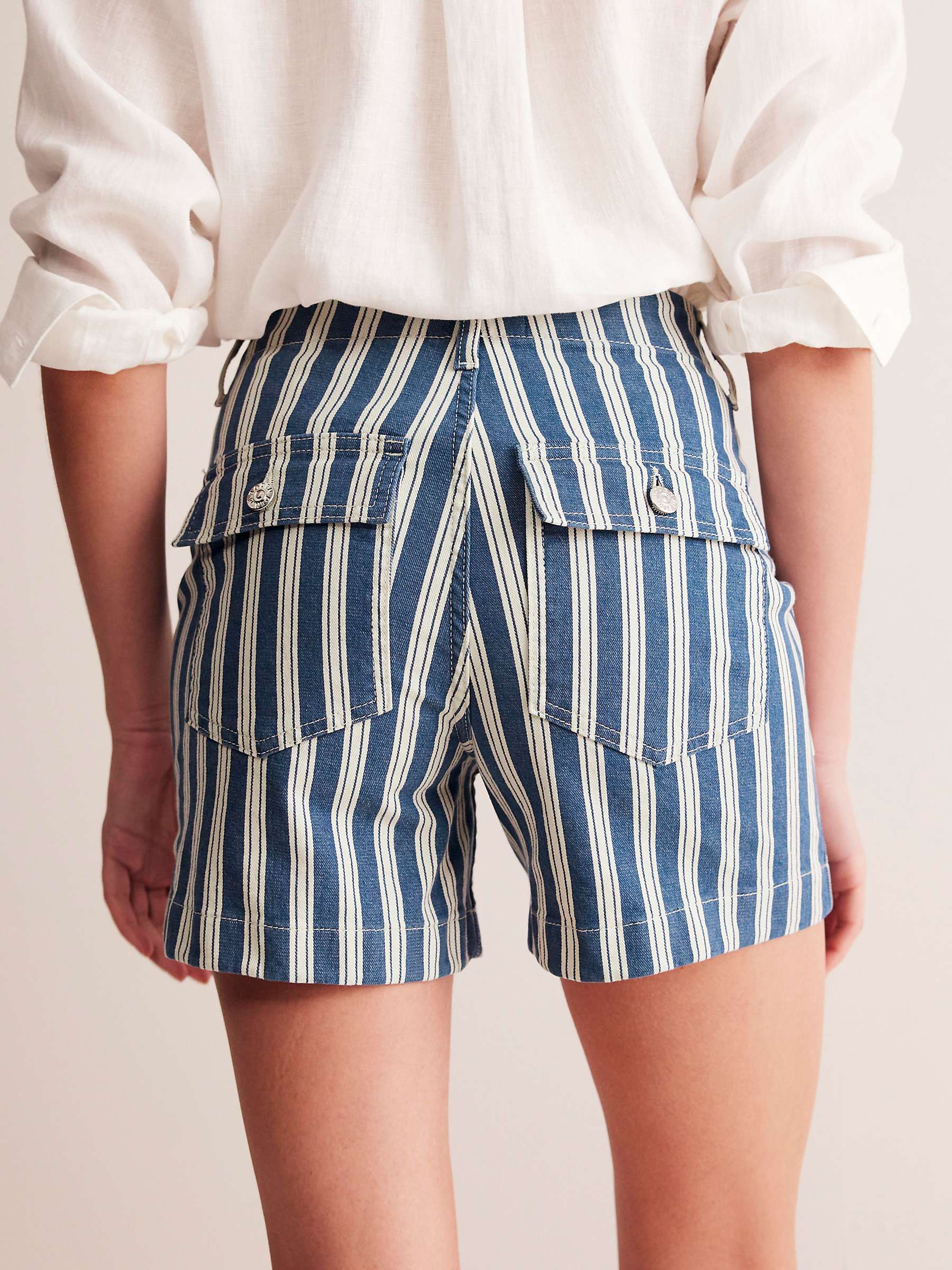 Buy Boden Kensington Utility Stripe Shorts, Blue Online at johnlewis.com